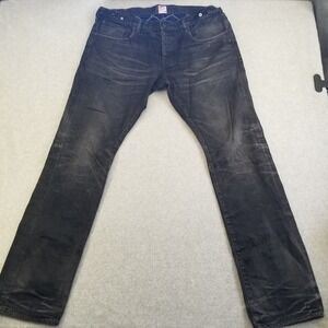 Prps Jeans Mens 40 Black Straight Leg Cotton Made in Japan Denim Pants